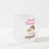 おもしろいカップケーキの言語療法士のために働きます フロストグラスマグカップ (正面右)