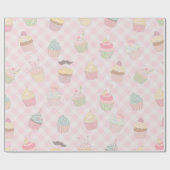 おもしろいカップケーキ ラッピングペーパー (フラット)