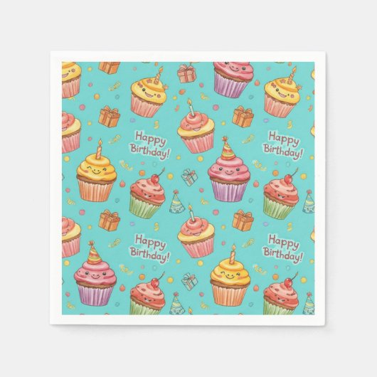 おもしろいカップケーキ、Natasha Us スタンダードカクテルナプキン (正面)