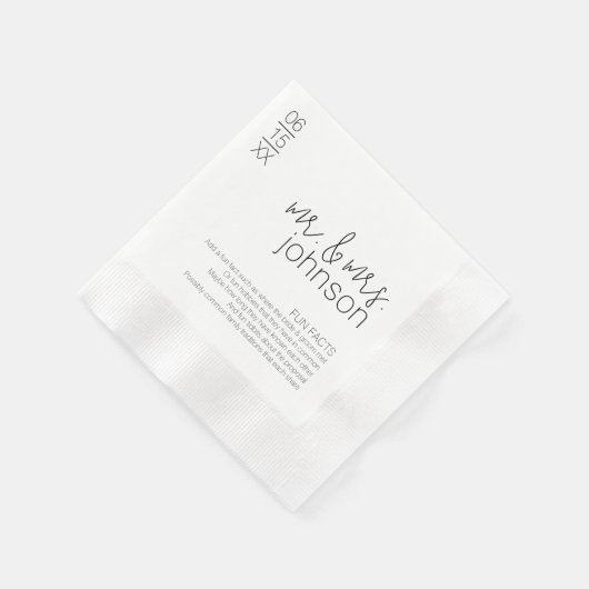 おもしろいカップルに関すモダンる事実 – 結婚 縁ありカクテルナプキン (角)