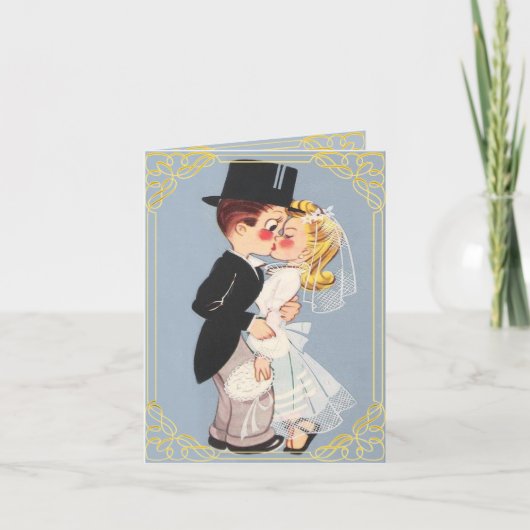 おもしろいカップ結婚ル 招待状 (正面)