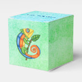 おもしろいカトリザードリーフブライトカラーズブルーグリーン フェイバーボックス (正面サイド)