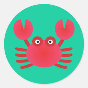 おもしろいカニ ラウンドシール