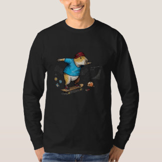 おもしろいカピバラのスケートボードアート(男の子 女の子向け) Tシャツ