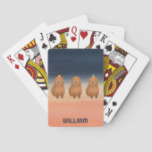 おもしろいカピバラ三パーソナライズされた連符 トランプ (裏面)