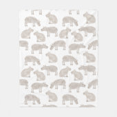 おもしろいカピバラ模様 フリースブランケット (正面)