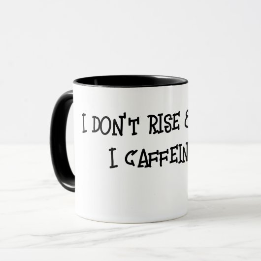 おもしろいカフェイン引用文と太陽 マグカップ (正面左)