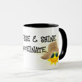 おもしろいカフェイン引用文と太陽 マグカップ (正面右)