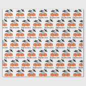 おもしろいカボチャとスパイダハロウィーン ラッピングペーパー (フラット)