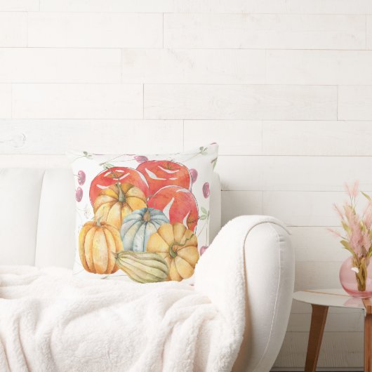 おもしろいカボチャとリンゴ秋シーズン クッション (ソファ)