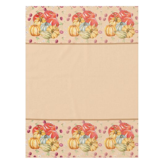おもしろいカボチャとリンゴ秋シーズン テーブルクロス (正面)