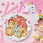 おもしろいカボチャとリンゴ秋シーズン ペーパープレート (パーティー)