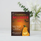 おもしろいカボチャハローウィンパーティ招待状カード 招待状 (スタンド正面)