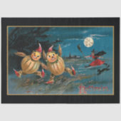 おもしろいカボチャ人走々のハロウィーンの魔女 薄葉紙 (正面)