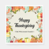 おもしろいカボチャ感謝祭ディナーナプキン スタンダードランチョンナプキン (正面)