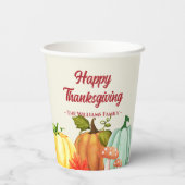 おもしろいカボチャ感謝祭紙カップ 紙コップ (裏面)
