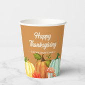 おもしろいカボチャ感謝祭紙カップ 紙コップ (裏面)