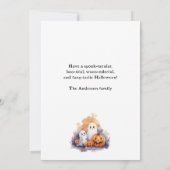 おもしろいカボチャ水彩ハッピーハローウィンカード シーズンカード (裏面)