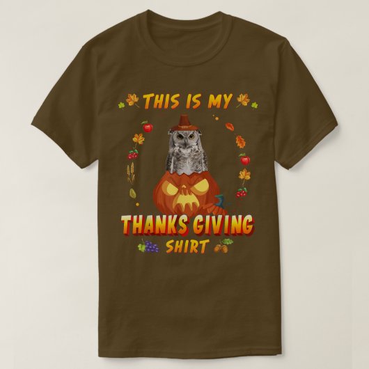 おもしろいカボチャ秋の秋 Tシャツ (デザイン正面)