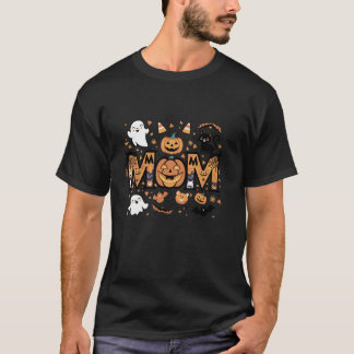 おもしろいカボチャ黒猫ママママモーミーハロウィーンモテ Tシャツ