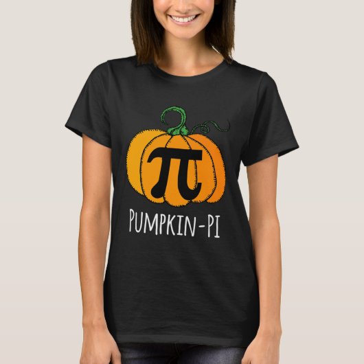 おもしろいカボチャPiハロウィーンのコスチューム数学デイオレンジ Tシャツ (正面)