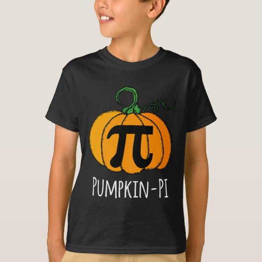 おもしろいカボチャPiハロウィーンのコスチューム数学デイオレンジ Tシャツ (正面)