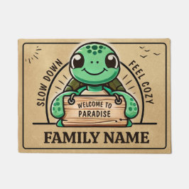 おもしろいカメのデザイン，適応，暖かい家族のために ドアマット