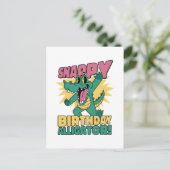 おもしろいカメの愛好家と誕生日のワニ ポストカード (スタンド正面)