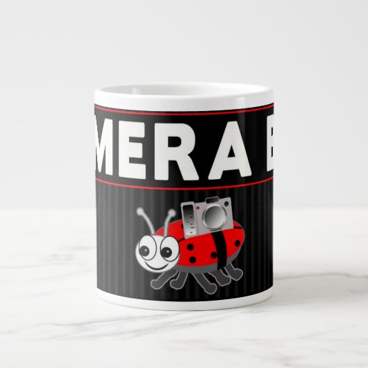 おもしろいカメラBUG JUMBO 20 OZ。コーヒー/スープマグカップ ジャンボコーヒーマグカップ (正面)