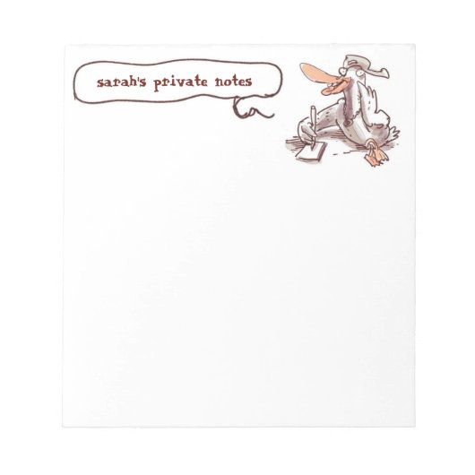 おもしろいカモが床に横たわカスタムる ノートパッド (正面)