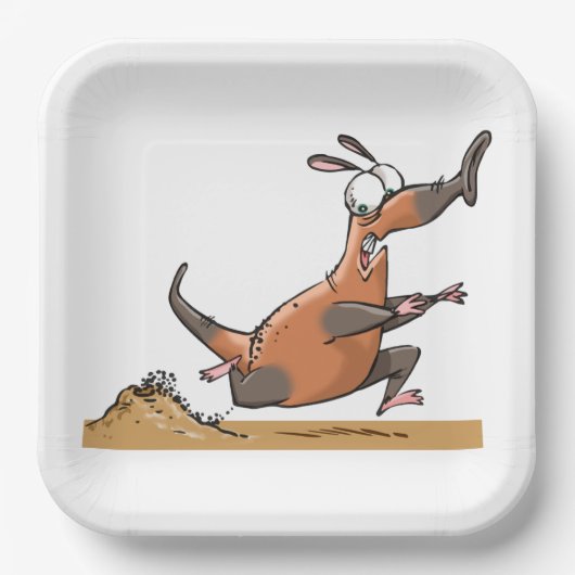 おもしろいカモメ予測できな走ン動物 ペーパープレート (正面)