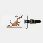 おもしろいカモメ予測できな走ン動物 ラゲッジタグ (正面横)