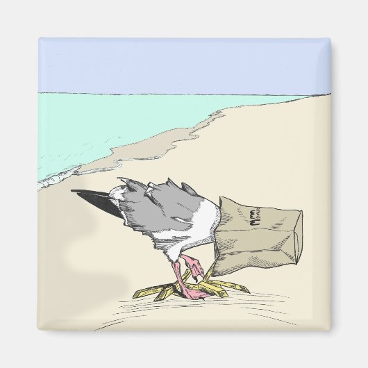 おもしろいカモメ高速食品冷凍機磁石 マグネット (正面)