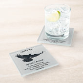 おもしろいカラス鳥霊アニマルユーモア引用文トーテム ガラスコースター (アングル)