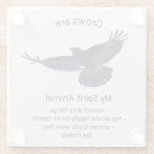 おもしろいカラス鳥霊アニマルユーモア引用文トーテム ガラスコースター (裏面)