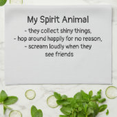 おもしろいカラス鳥霊アニマルユーモア引用文トーテム キッチンタオル (折り畳み)