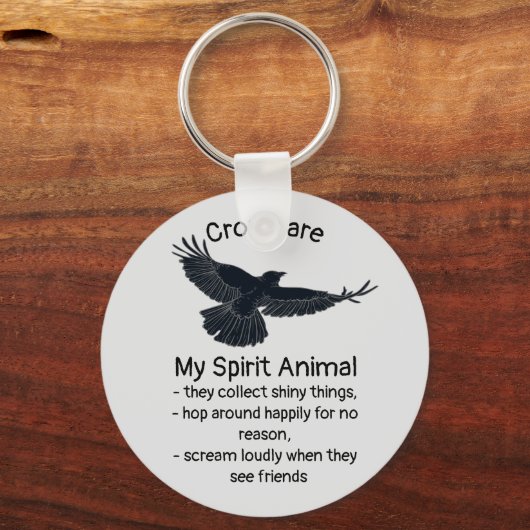 おもしろいカラス鳥霊アニマルユーモア引用文トーテム キーホルダー (正面)