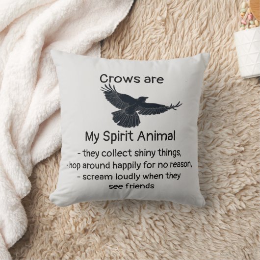 おもしろいカラス鳥霊アニマルユーモア引用文トーテム クッション (ブランケット)