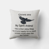 おもしろいカラス鳥霊アニマルユーモア引用文トーテム クッション (裏面)