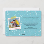 おもしろいカラフルうれしそうなライン&ポムポムフォトホリデー シーズンカード (裏面)