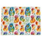 おもしろいカラフルお洒落誕生日 ラージペーパーバッグ (正面)