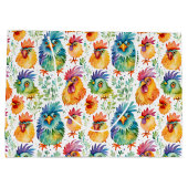 おもしろいカラフルお洒落誕生日 ラージペーパーバッグ (裏面)