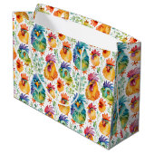 おもしろいカラフルお洒落誕生日 ラージペーパーバッグ (裏面アングル)