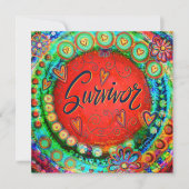 おもしろいカラフルお洒落遺族勇気付けられる サンキューカード (正面)