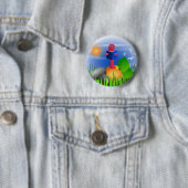 おもしろいカラフルかわいいブックワームのワームのラウンドボタン 缶バッジ (インサイチュ)