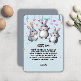 おもしろいカラフルかわいいホッパーズバニーベビーシャワー サンキューカード