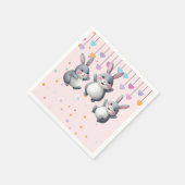 おもしろいカラフルかわいいホッパーズバニーベビーシャワー スタンダードカクテルナプキン (角)