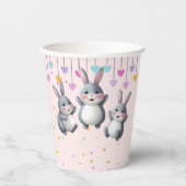 おもしろいカラフルかわいいホッパーズバニーベビーシャワー 紙コップ (正面)