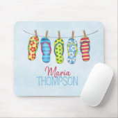 おもしろいカラフルかわいい熱帯ビーチサンダル マウスパッド (マウス)