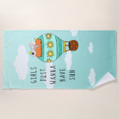 おもしろいカラフルかわいい鳥ホットエアバルーン夏 ビーチタオル (正面)